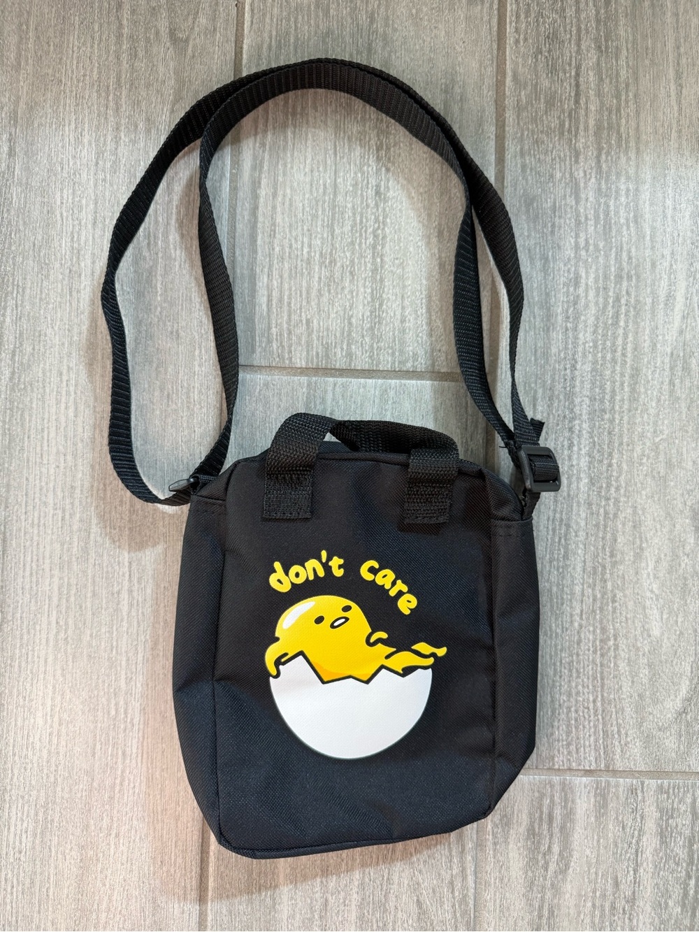 Gudetama 'Don't Care' Mini Crossbody Bag in Black